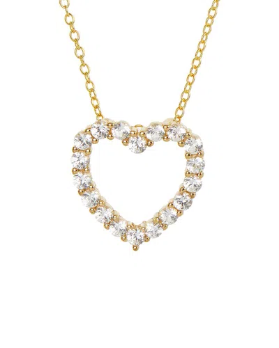 Savvy Cie 18k Rose Gold Vermeil Sapphire Heart Necklace
