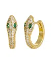 Savvy Cie 18k Over Silver Snake Earrings