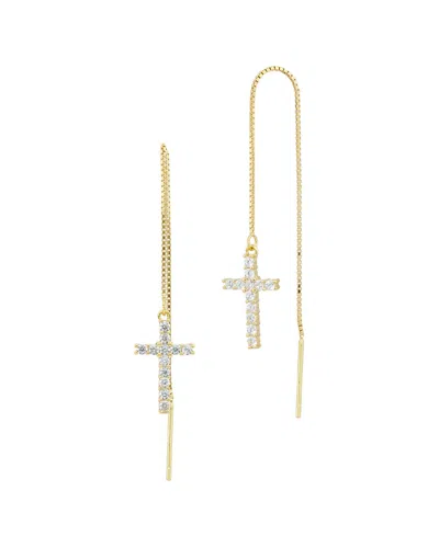 Savvy Cie 18k Over Silver Threader Earrings In Gold