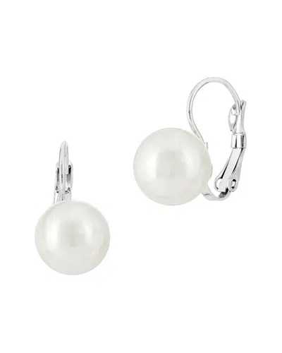 Savvy Cie 18k Plated 10mm Pearl Earrings In White