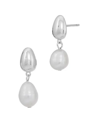 Savvy Cie 18k Plated 45515mm Pearl Drop Earrings In Metallic