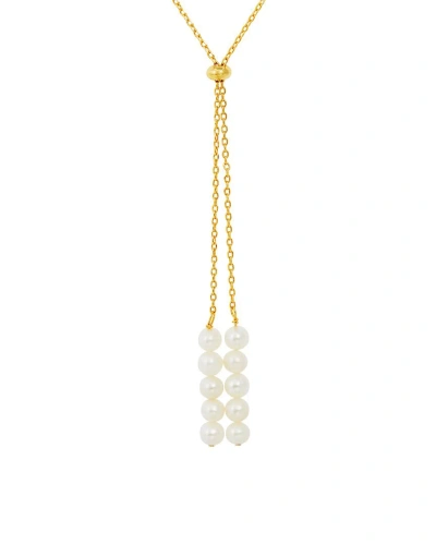 Savvy Cie 18k Plated 5mm Pearl Necklace In Gold