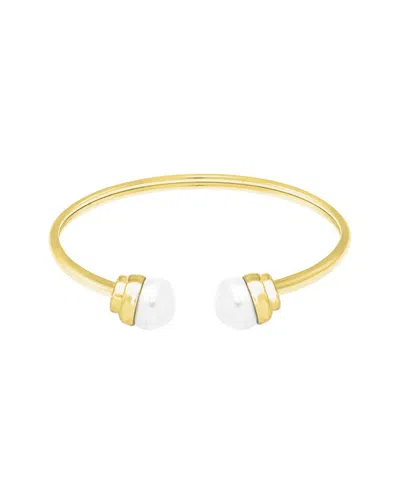 Savvy Cie 18k Plated 9-10mmmm Pearl Cuff Bracelet