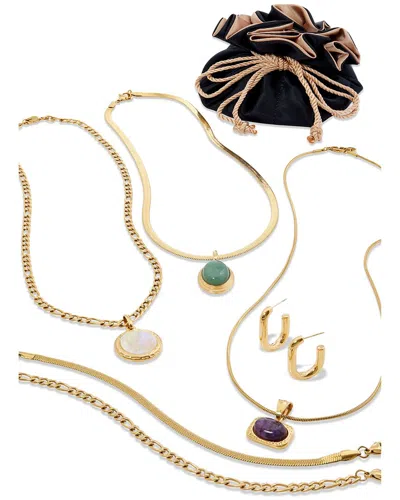 Savvy Cie 18k Plated 9pc Jewelry Gift Set In Gold