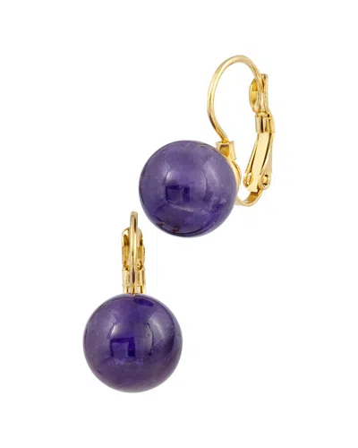 Savvy Cie 18k Plated Amethyst Drop Earrings In Blue