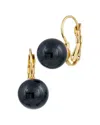 Savvy Cie 18k Plated Black Onyx Drop Earrings