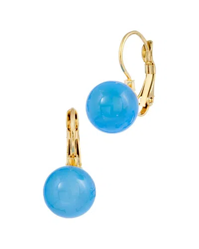 Savvy Cie 18k Plated Blue Agate Drop Earrings In Gold