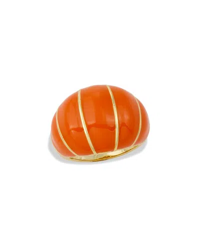 Savvy Cie 18k Plated Bombay Ring In Orange