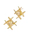 Savvy Cie 18k Plated Contemporary Earrings