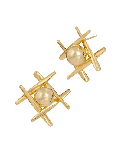 Savvy Cie 18k Plated Contemporary Earrings In Gold