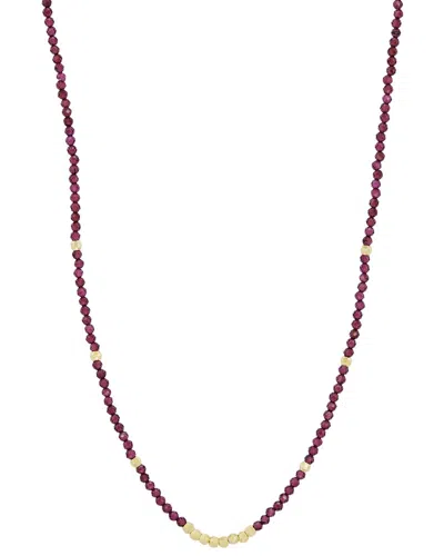 Savvy Cie 18k Plated Cz Beads Necklace In Red
