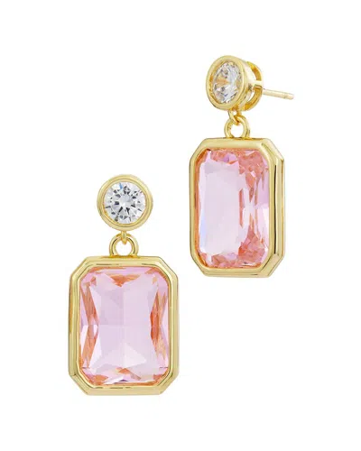 Savvy Cie 18k Plated Cz Bold Earrings In Gold
