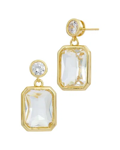 Savvy Cie 18k Plated Cz Bold Earrings In Gold