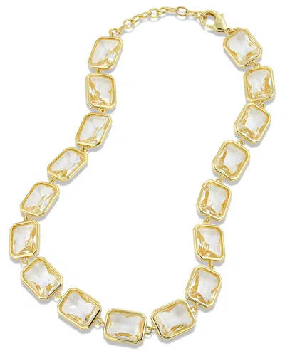 Savvy Cie 18k Plated Cz Bold Necklace In Gold