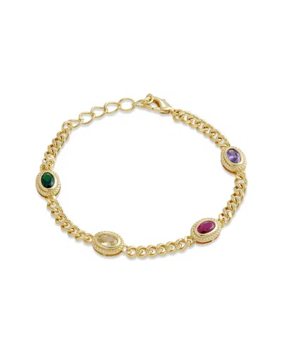 Savvy Cie 18k Plated Cz Bracelet In Gold