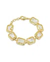 Savvy Cie 18k Plated Cz Dangle Bracelet In Gold