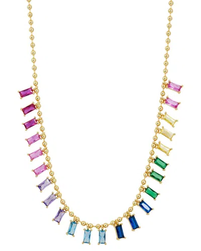 Savvy Cie 18k Plated Cz Drop Necklace In Gold
