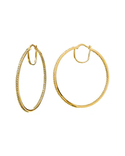 SAVVY CIE SAVVY CIE 18K PLATED CZ INSIDE-OUT HOOPS