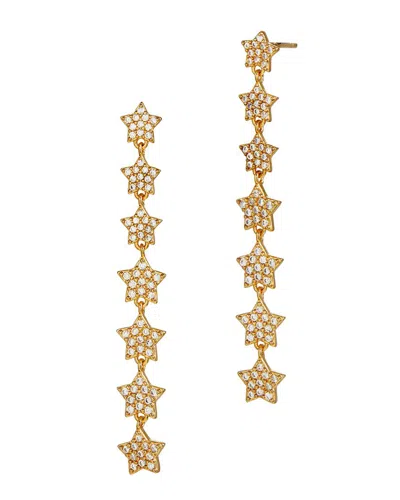 Savvy Cie 18k Plated Cz Long Drop Earrings