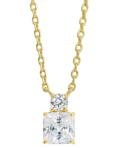 Savvy Cie 18k Plated Cz Necklace In Gold