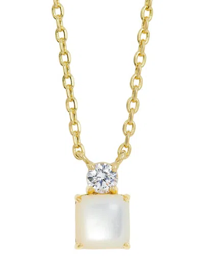 Savvy Cie 18k Plated Cz Necklace In Gold