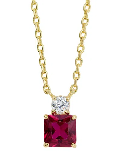 Savvy Cie 18k Plated Cz Necklace In Gold
