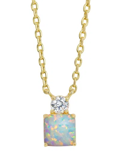Savvy Cie 18k Plated Cz Necklace In Gold