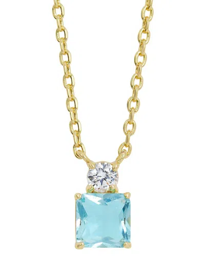 Savvy Cie 18k Plated Cz Necklace In Gold