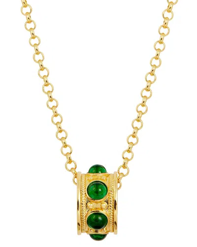 Savvy Cie 18k Plated Cz Necklace In Gold