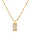 Savvy Cie 18k Plated Cz Small Tag Necklace