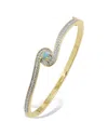 Savvy Cie 18k Plated Cz Stackable Bangle Bracelet