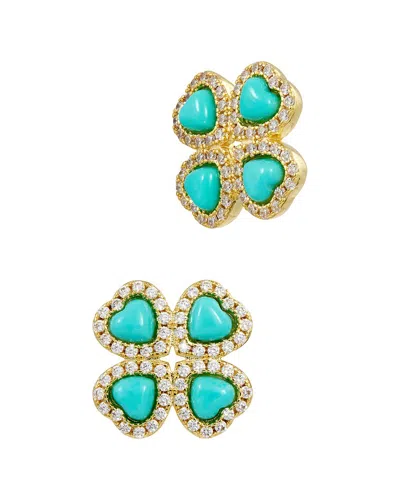 Savvy Cie 18k Plated Cz Studs In Gold