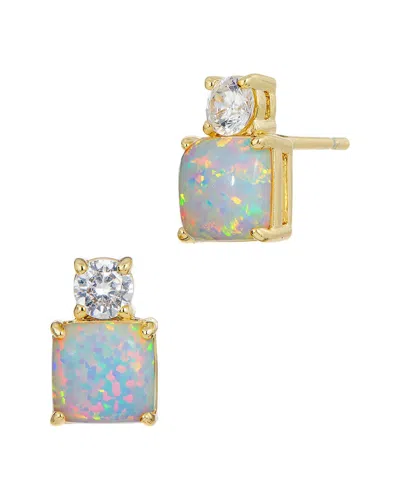 Savvy Cie 18k Plated Cz Studs In Gold