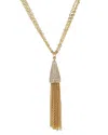 Savvy Cie 18k Plated Cz Tassel Necklace