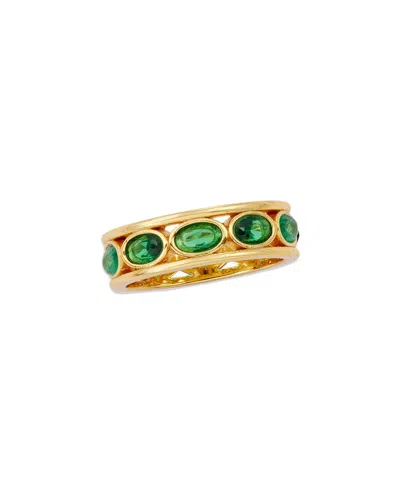 Savvy Cie 18k Plated Eternity Ring In Gold