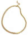 Savvy Cie 18k Plated Half & Half Necklace