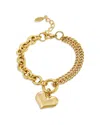 Savvy Cie 18k Plated Heart Bracelet