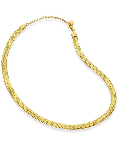 Savvy Cie 18k Plated Herringbone Necklace