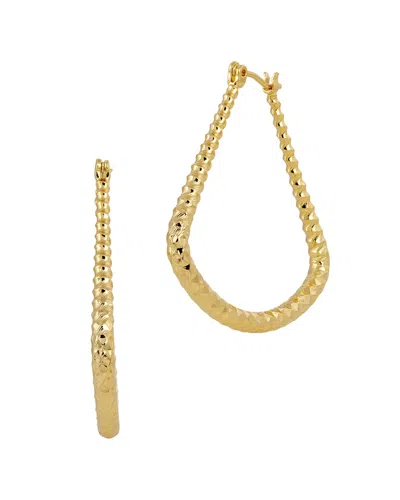 Savvy Cie 18k Plated Hoop Earrings In Gold