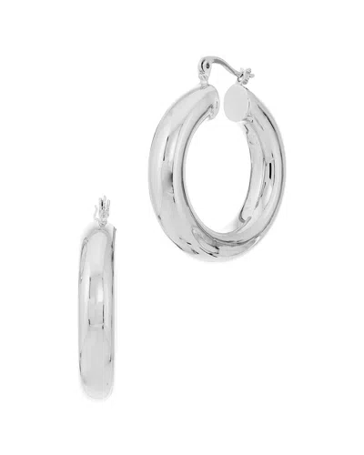 Savvy Cie 18k Plated Hoops In Metallic