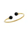 Savvy Cie 18k Plated Onyx Cuff Bracelet