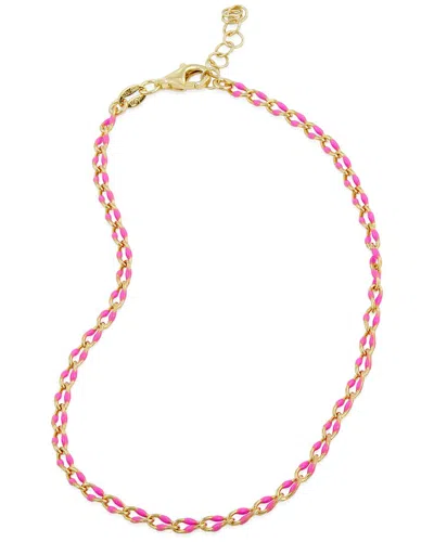 Savvy Cie 18k Plated Silver Anklet In Pink