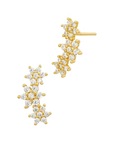 Savvy Cie 18k Plated Silver Cz Earrings