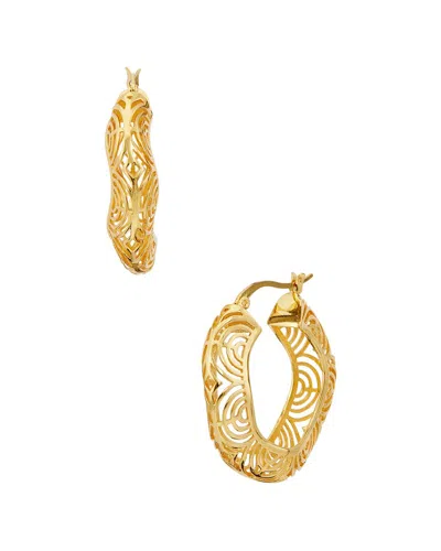 Savvy Cie 18k Plated Statement Hoops In Gold