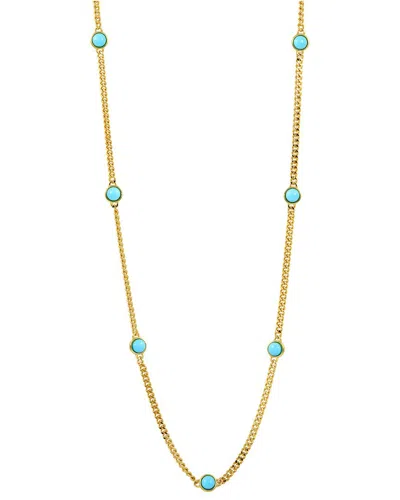 Savvy Cie 18k Plated Station Necklace In Gold