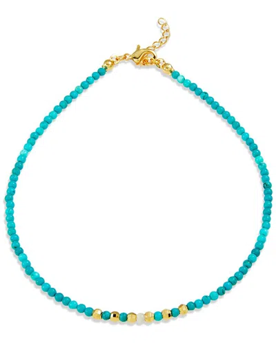 Savvy Cie 18k Plated Turquoise Anklet