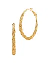 Savvy Cie 18k Plated Woven 1.5 Hoop