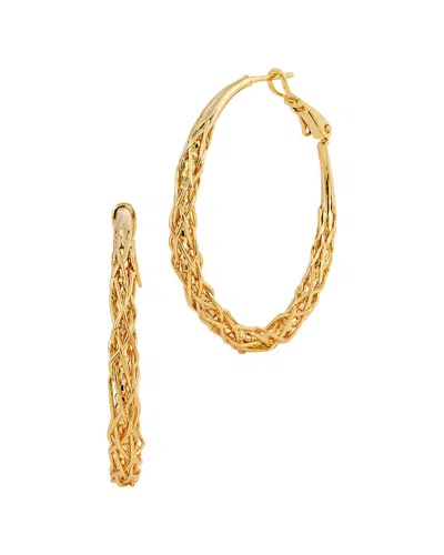 Savvy Cie 18k Plated Woven 1.5 Hoop