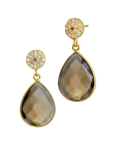 Savvy Cie 18k Quartz Earrings