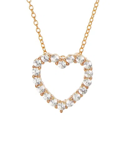 Savvy Cie 18k Rose Gold Vermeil Sapphire Heart Necklace